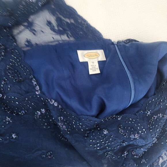 Talbots silk evening beaded sequined maxi mother of the bride dress - Picture 14 of 14